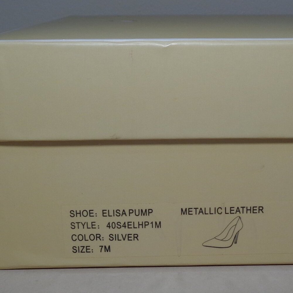 Michael Kors Size 7 M / ELISA PUMP / Silver / Leather / Heels New Women's Shoes - Picture 16 of 16
